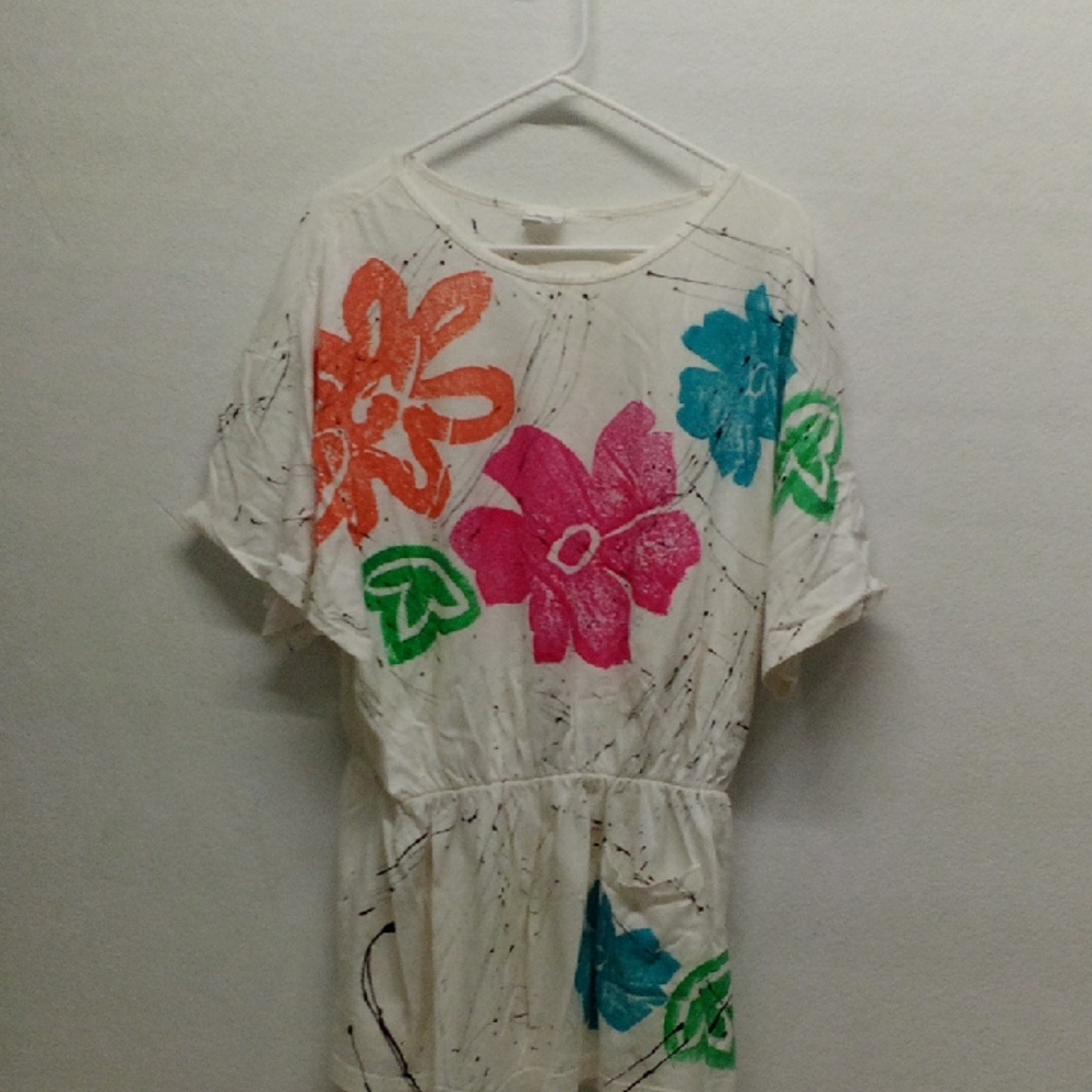 Pacific Connections Swimwear Colorful Floral Print Cover Up
